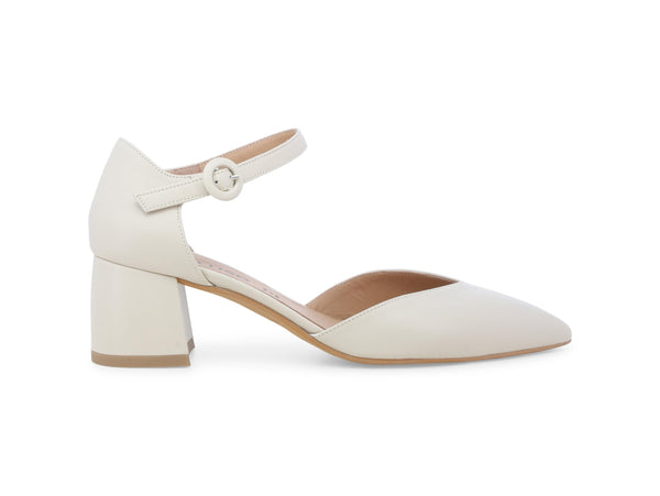 Melluso Décolleté Cinturino Caviglia Tacco Medio Tomaia Pelle Beige V308Z-244820